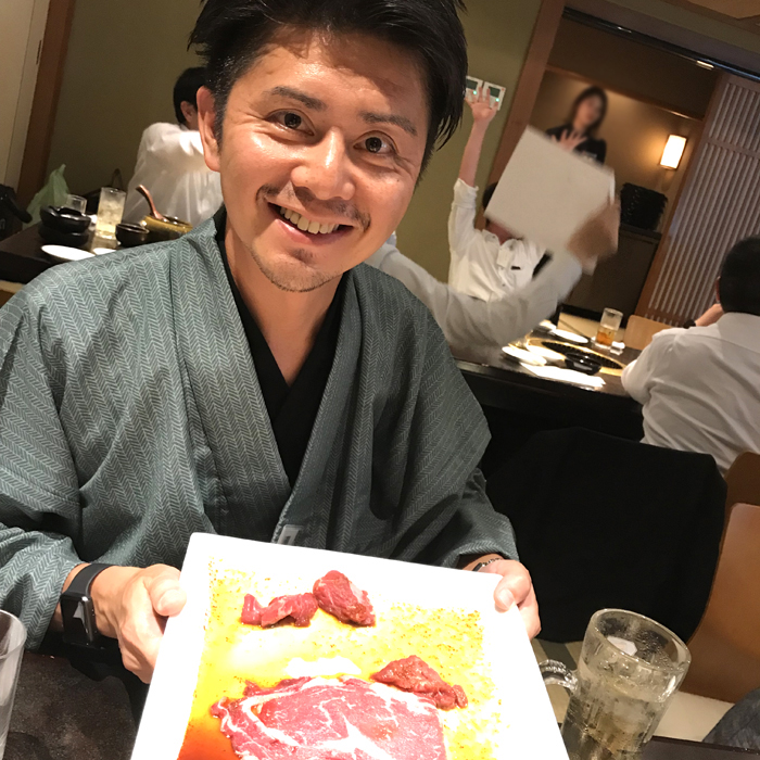 焼肉屋さんには洗える着物で！