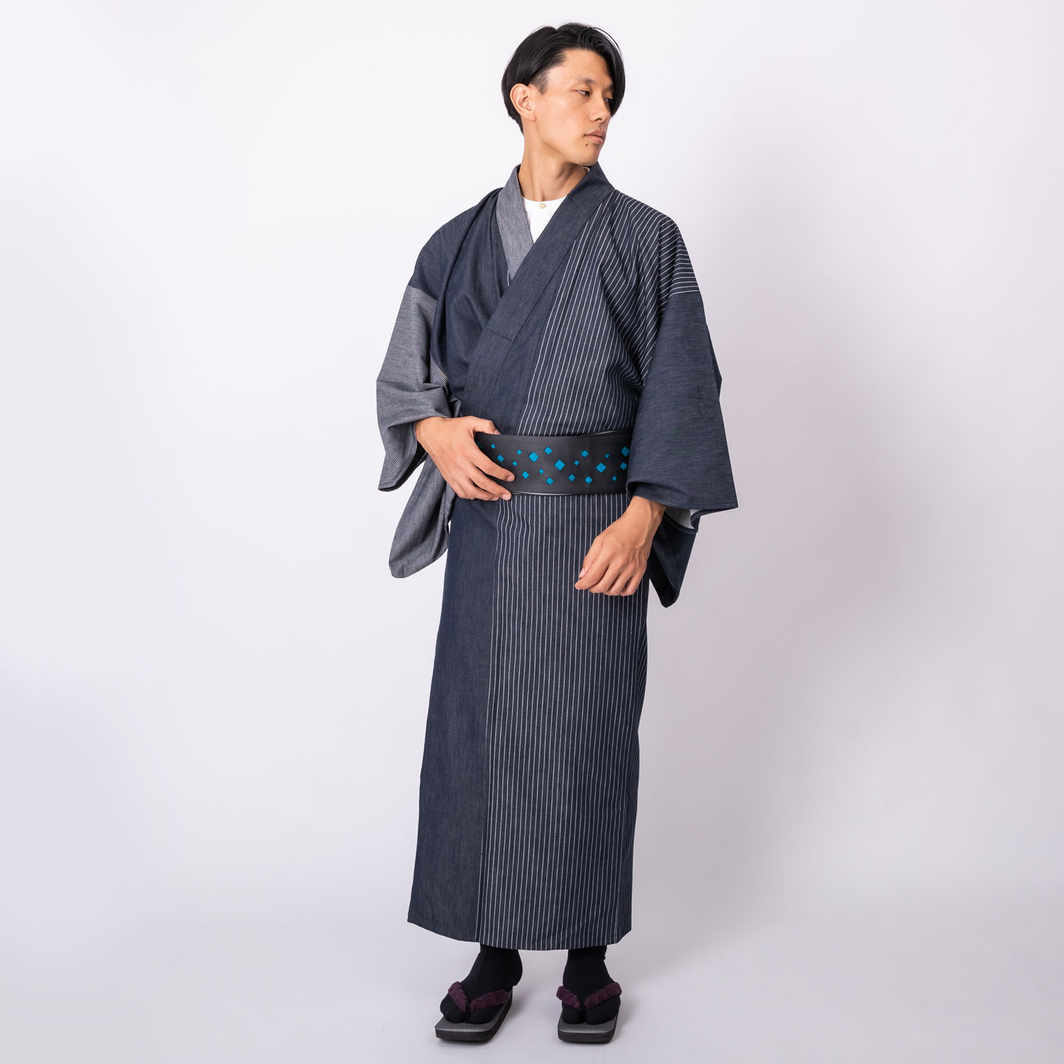 スタンドカラーシャツ 白 7611 公式 男着物の加藤商店