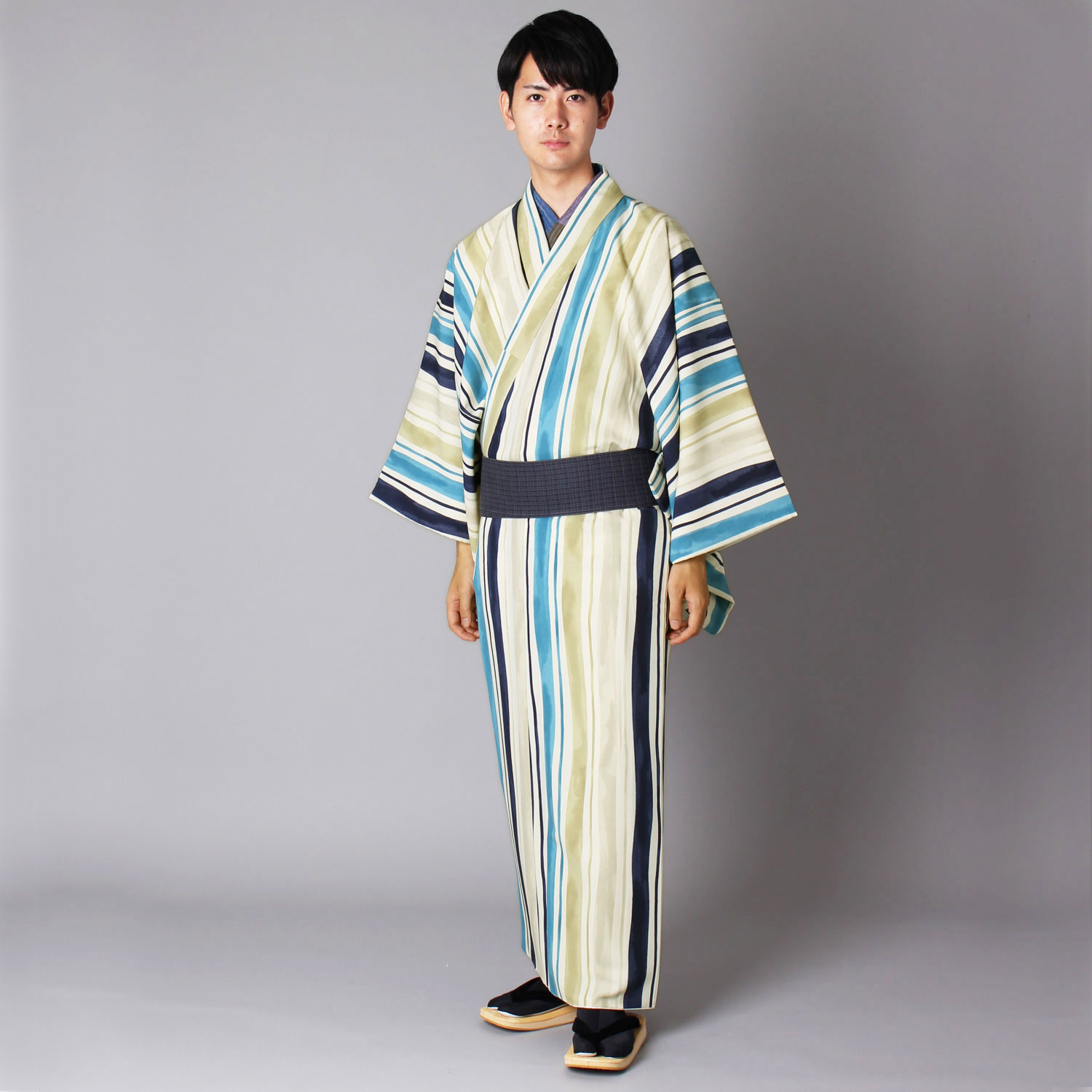 男着物 洗える着物 小紋 袷 縞柄 6290 公式 男着物の加藤商店