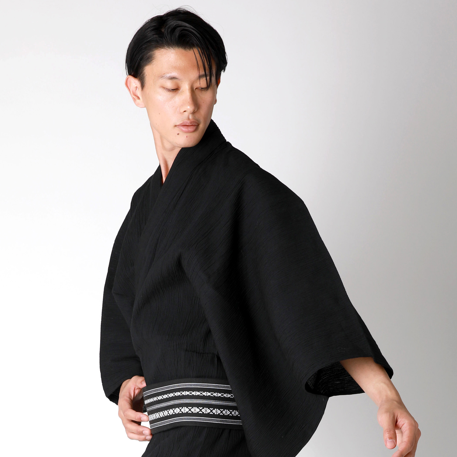 メンズ浴衣 楊柳 単品 黒 7537 男着物の加藤商店 公式